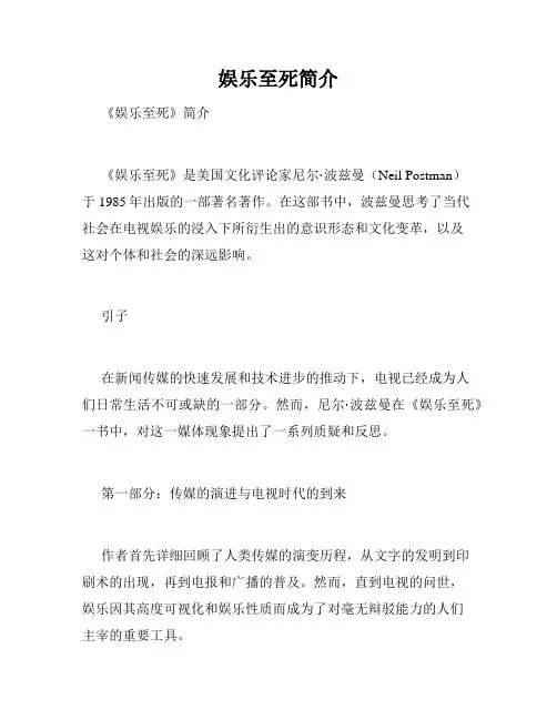 娱乐至死简介