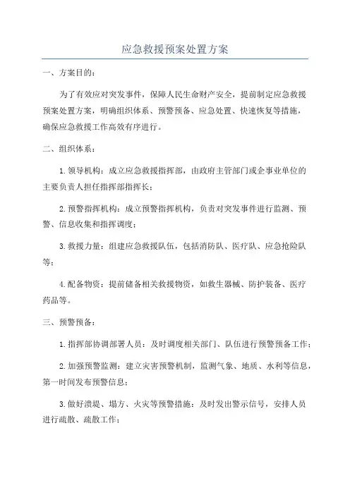 应急救援预案处置方案