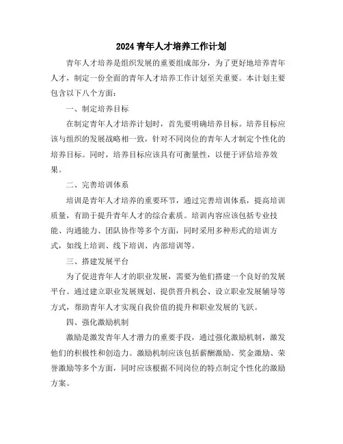 2024青年人才培养工作计划