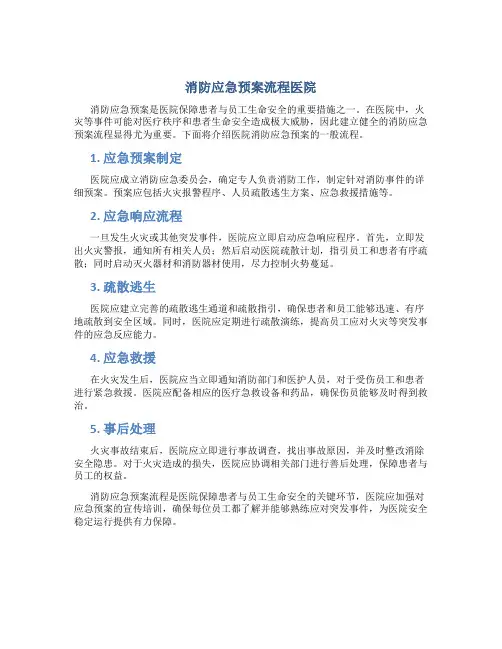 消防应急预案流程医院