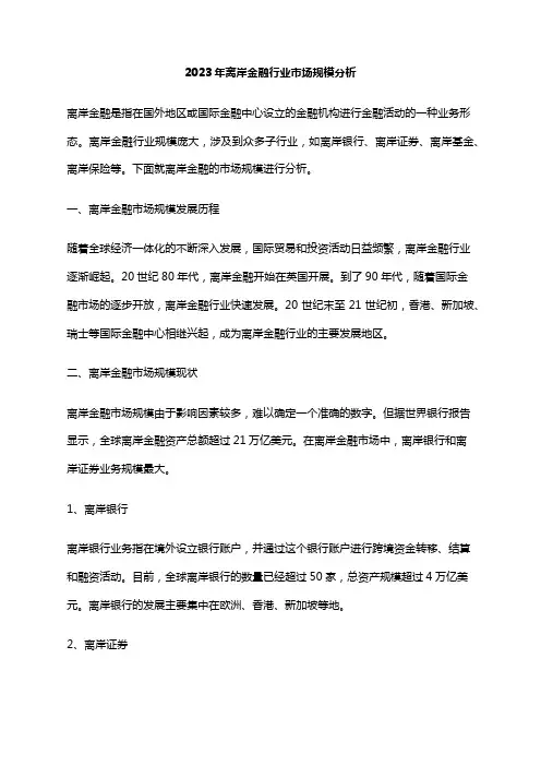 2023年离岸金融行业市场规模分析