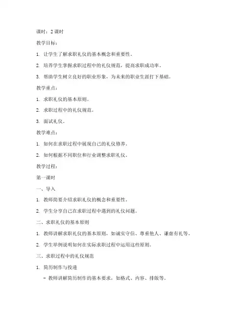 大学生求职礼仪教案