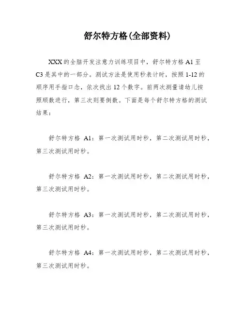 舒尔特方格(全部资料)