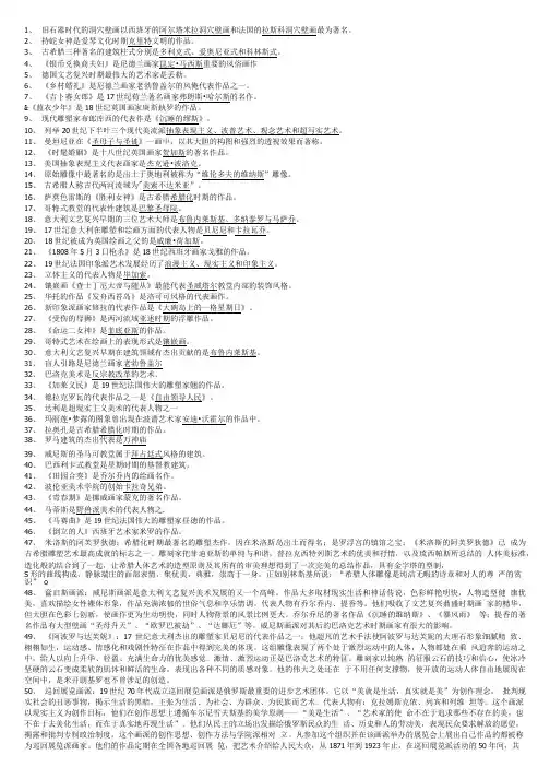 [精品]西方美史复习题.doc