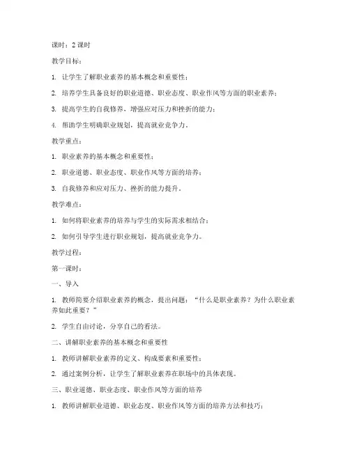 大学职业素养教案