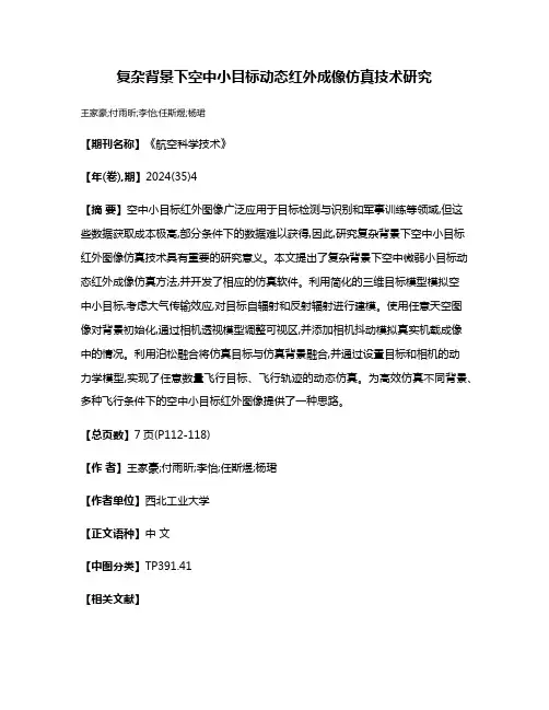 复杂背景下空中小目标动态红外成像仿真技术研究