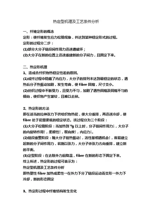 热定型机理及工艺条件分析