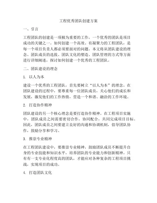 工程优秀团队创建方案