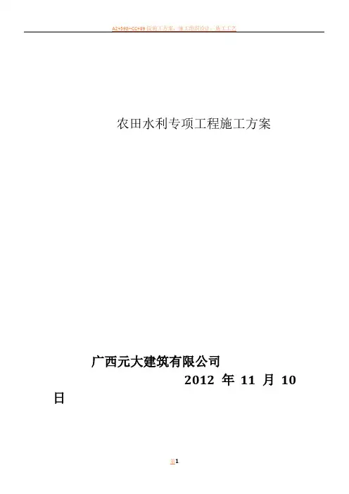 农田水利工程施工方案1