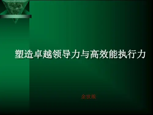 余世维经典讲义塑造卓越领导力和高效能执行力.pptx