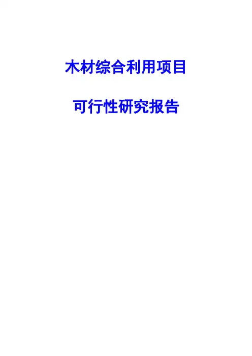 木材综合利用项目可行性研究报告