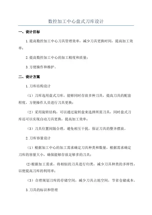 数控加工中心盘式刀库设计