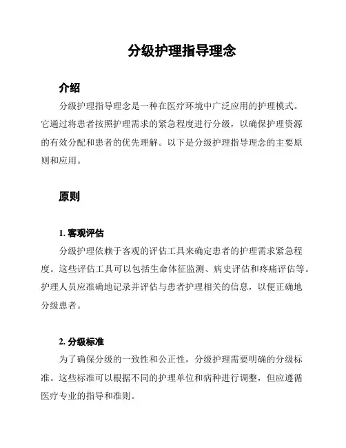 分级护理指导理念