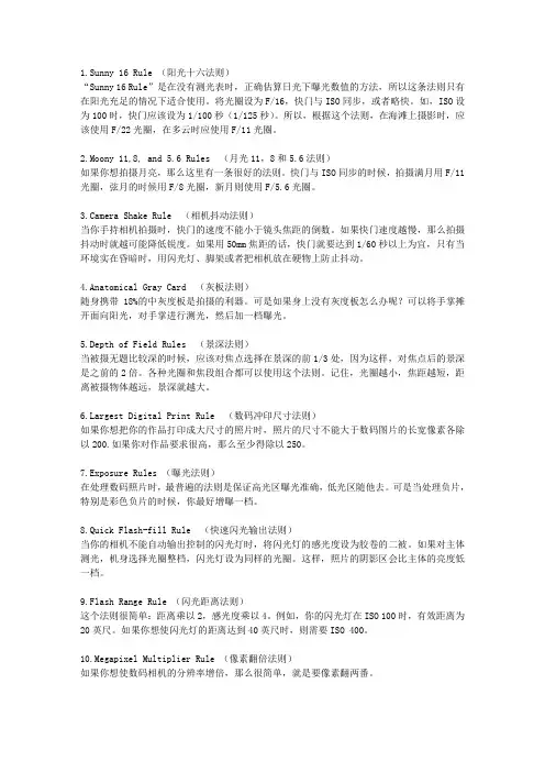 经典12条摄影理论