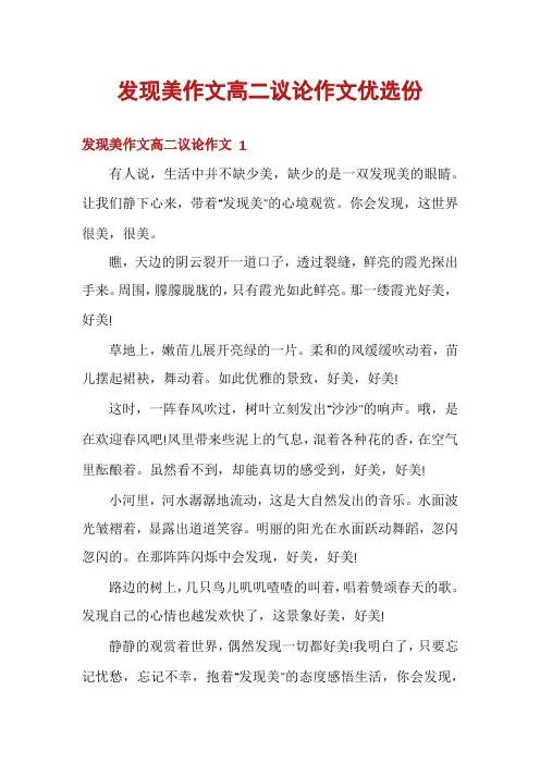 发现美作文高二议论作文优选份