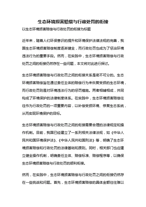 生态环境损害赔偿与行政处罚的衔接