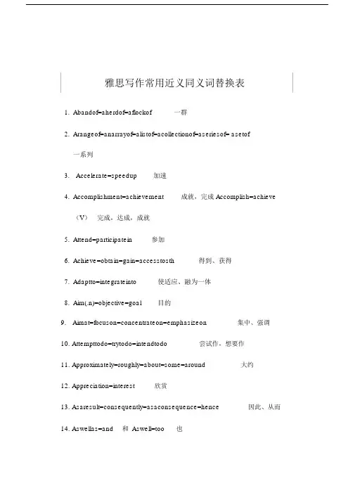 雅思常用近义同义词替换表.docx