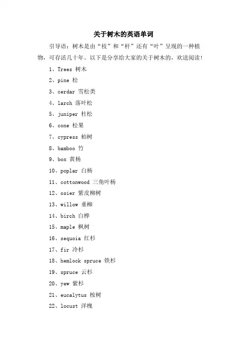 关于树木的英语单词