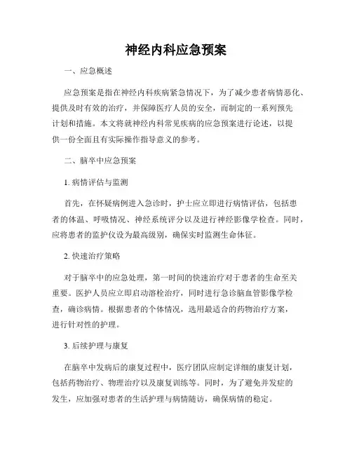 神经内科应急预案
