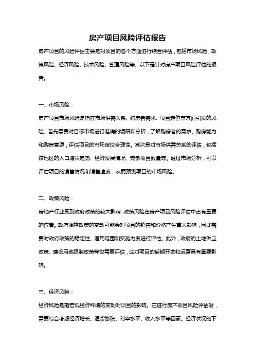 房产项目风险评估报告
