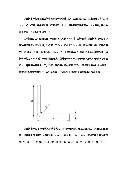 钣金折弯半径跟板厚度之间的关系【详解】