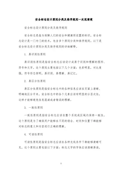安全标志设计原则分类及排序规则一次说清楚
