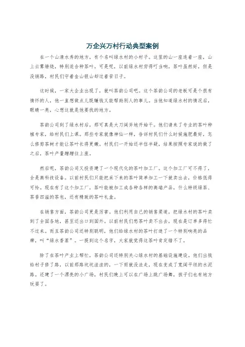 万企兴万村行动典型案例