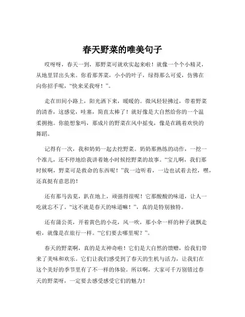 春天野菜的唯美句子