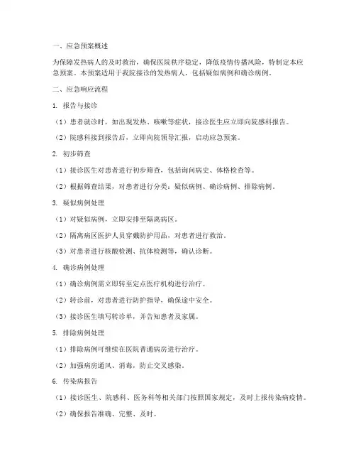 发热病人应急预案流程脚本