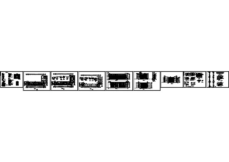 5层中学教学楼建筑施工cad图，共九张