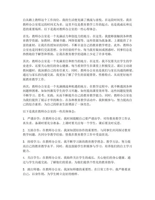 教师办公室心得体会