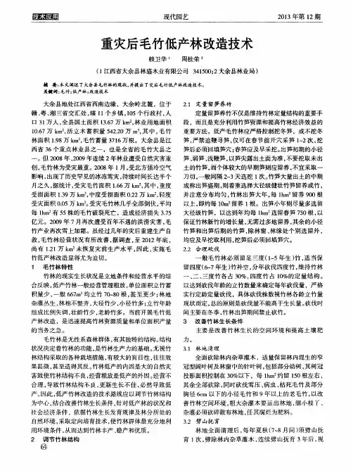 重灾后毛竹低产林改造技术