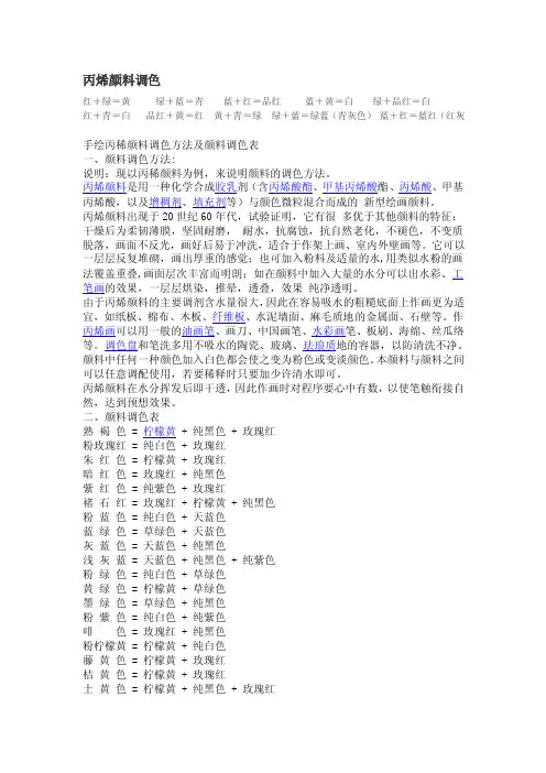 丙烯颜料调色[要领]