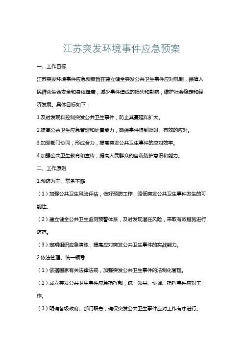 江苏突发环境事件应急预案