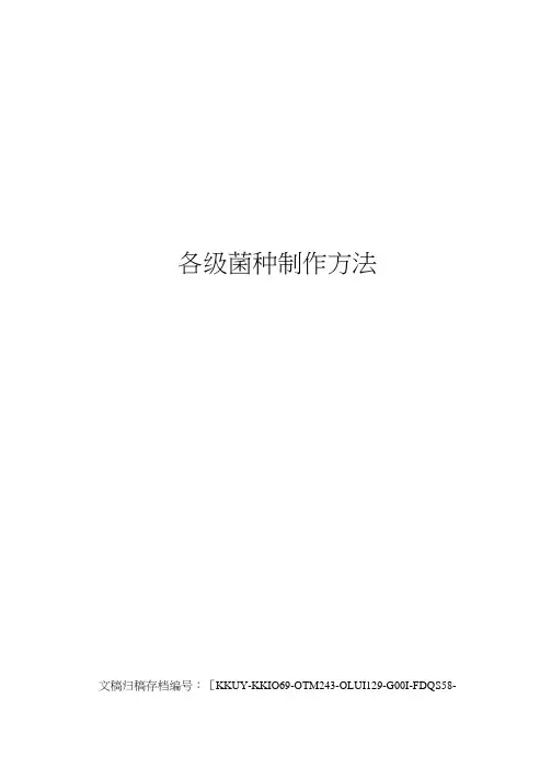 各级菌种制作方法