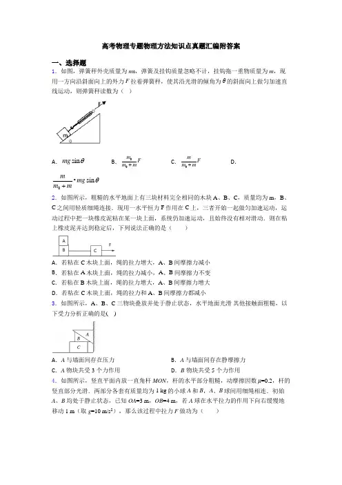 高考物理专题物理方法知识点真题汇编附答案