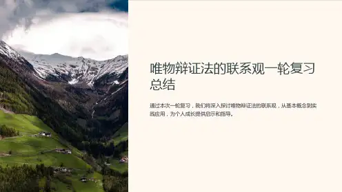 唯物辩证法的联系观一轮复习总结