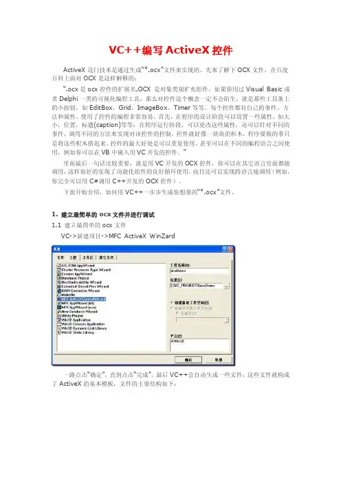 VC++编写ActiveX控件详解