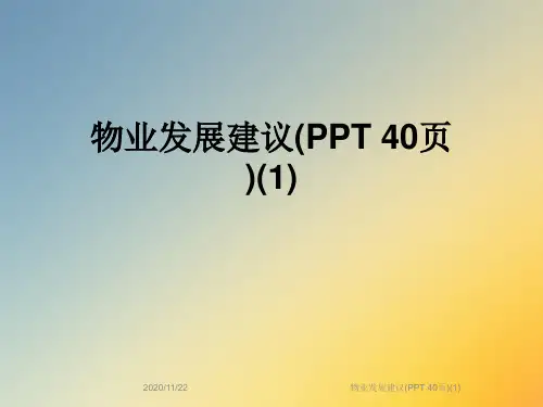 物业发展建议(PPT 40页)(1)