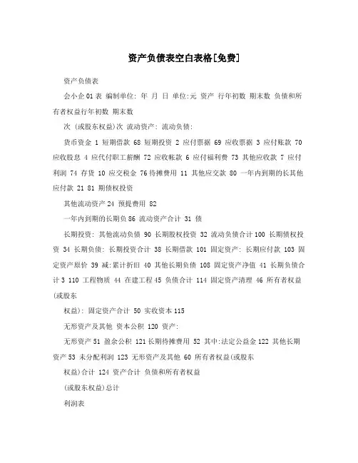 资产负债表空白表格[免费]