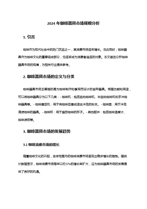 2024年咖啡器具市场规模分析