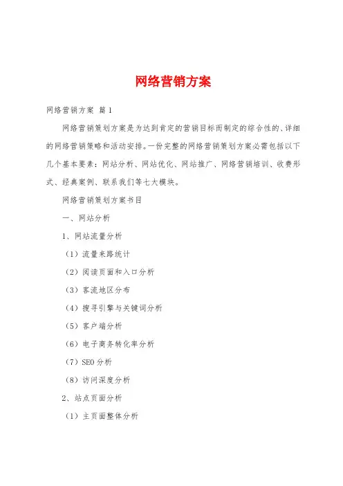 网络营销方案