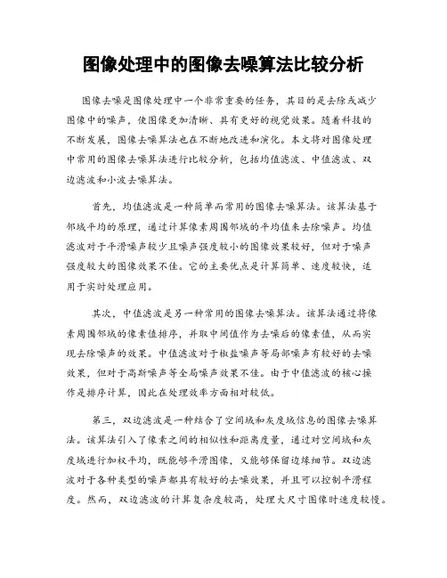 图像处理中的图像去噪算法比较分析