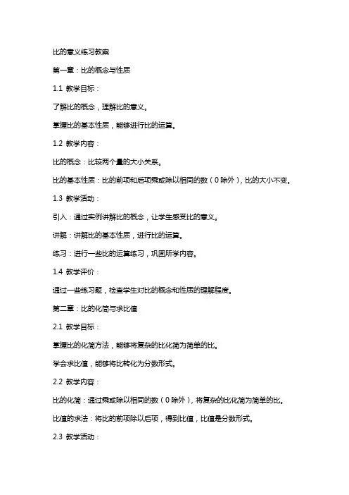 比的意义练习教案