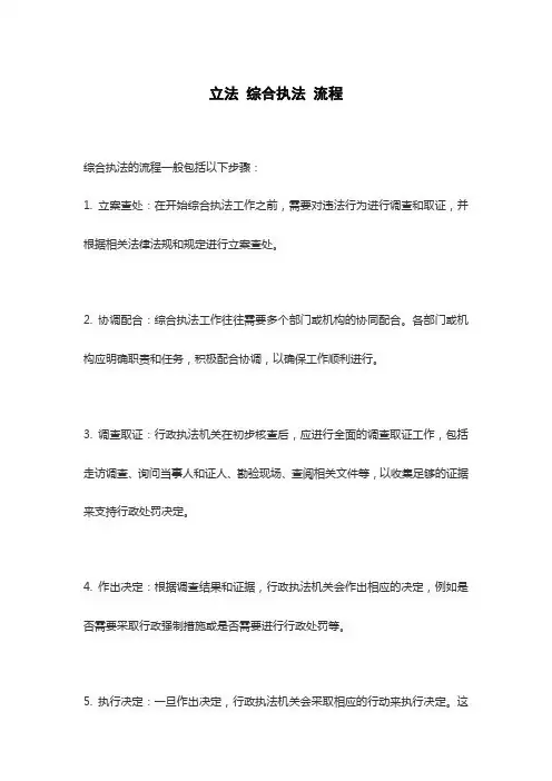 立法 综合执法 流程