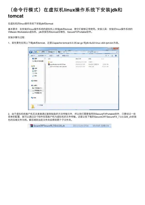 （命令行模式）在虚拟机linux操作系统下安装jdk和tomcat