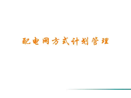 配电网方式计划管理