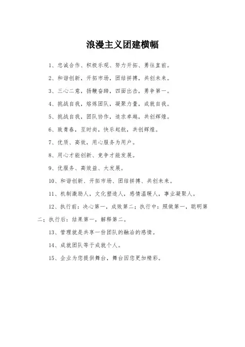 浪漫主义团建横幅