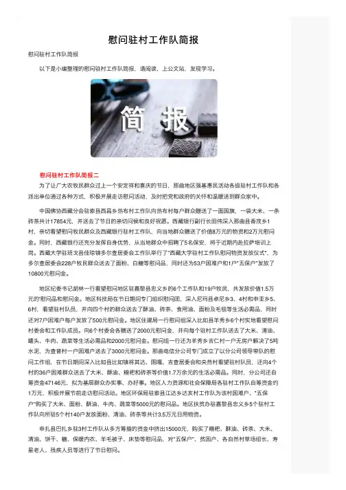 慰问驻村工作队简报