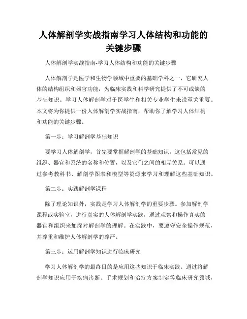 人体解剖学实战指南学习人体结构和功能的关键步骤